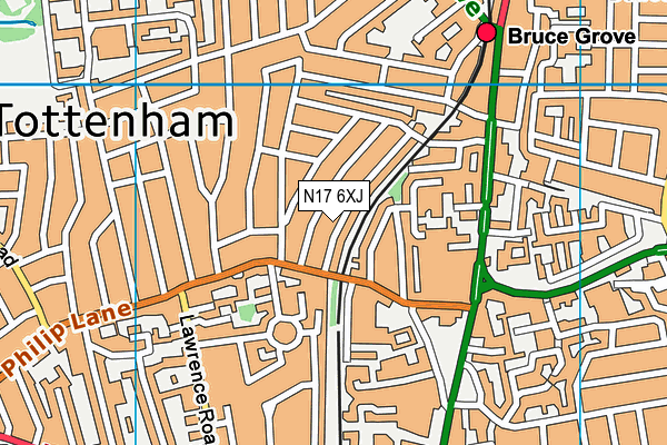 N17 6XJ map - OS VectorMap District (Ordnance Survey) N17 6XJ map - OS VectorMap District (Ordnance Survey)