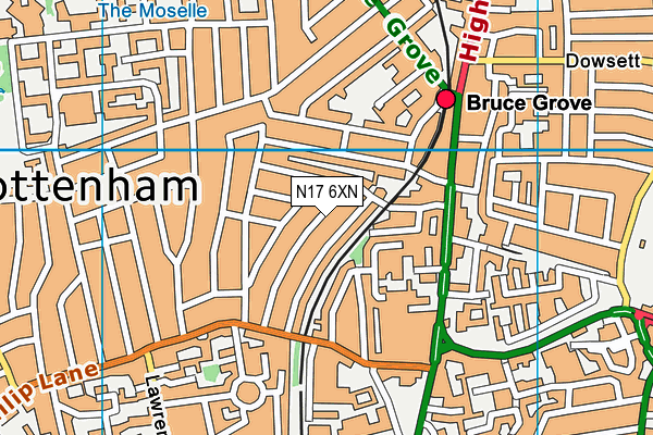 N17 6XN map - OS VectorMap District (Ordnance Survey) N17 6XN map - OS VectorMap District (Ordnance Survey)