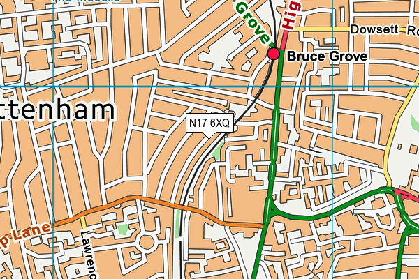 N17 6XQ map - OS VectorMap District (Ordnance Survey)