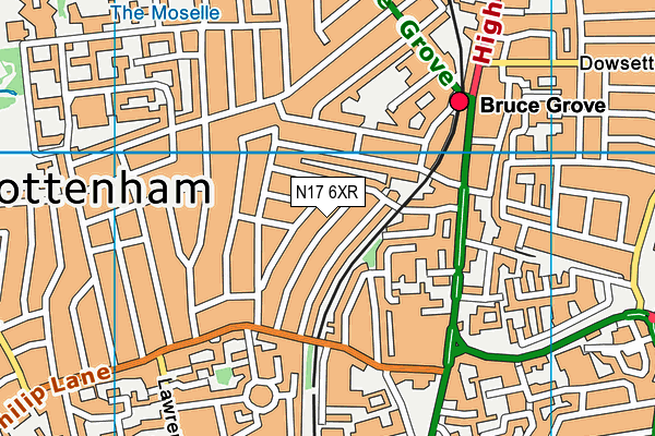 N17 6XR map - OS VectorMap District (Ordnance Survey)