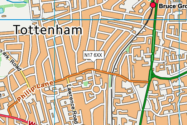 N17 6XX map - OS VectorMap District (Ordnance Survey) N17 6XX map - OS VectorMap District (Ordnance Survey)