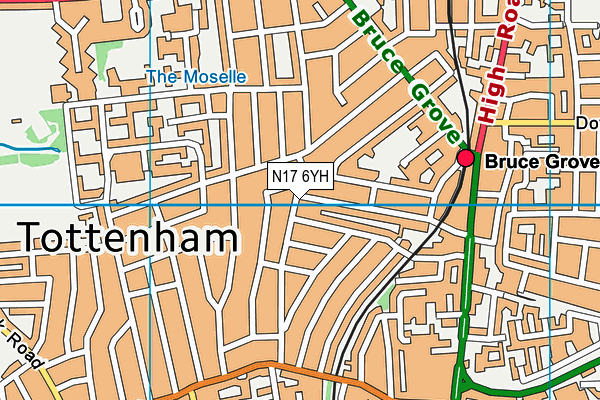 N17 6YH map - OS VectorMap District (Ordnance Survey) N17 6YH map - OS VectorMap District (Ordnance Survey)
