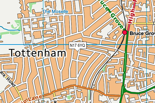 N17 6YQ map - OS VectorMap District (Ordnance Survey) N17 6YQ map - OS VectorMap District (Ordnance Survey)