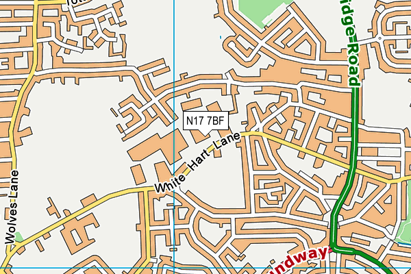 N17 7BF map - OS VectorMap District (Ordnance Survey) N17 7BF map - OS VectorMap District (Ordnance Survey)
