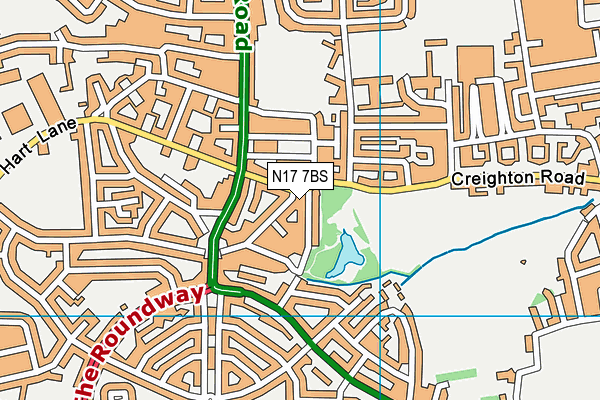 N17 7BS map - OS VectorMap District (Ordnance Survey) N17 7BS map - OS VectorMap District (Ordnance Survey)