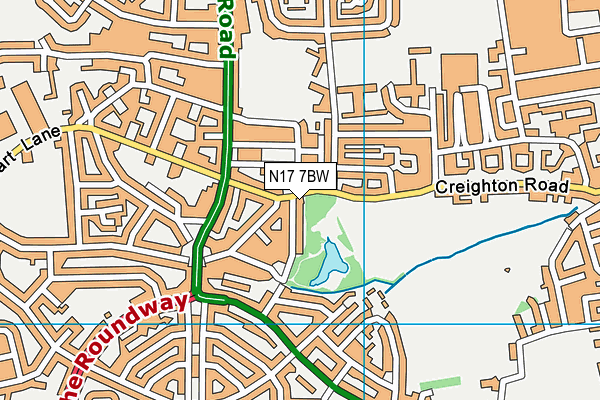 N17 7BW map - OS VectorMap District (Ordnance Survey) N17 7BW map - OS VectorMap District (Ordnance Survey)