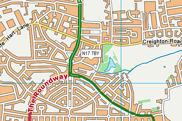 N17 7BY map - OS VectorMap District (Ordnance Survey) N17 7BY map - OS VectorMap District (Ordnance Survey)