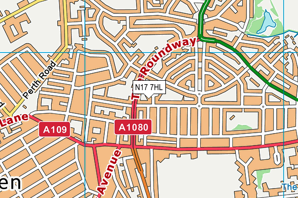 N17 7HL map - OS VectorMap District (Ordnance Survey) N17 7HL map - OS VectorMap District (Ordnance Survey)