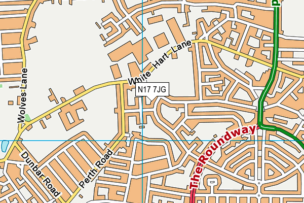 N17 7JG map - OS VectorMap District (Ordnance Survey) N17 7JG map - OS VectorMap District (Ordnance Survey)