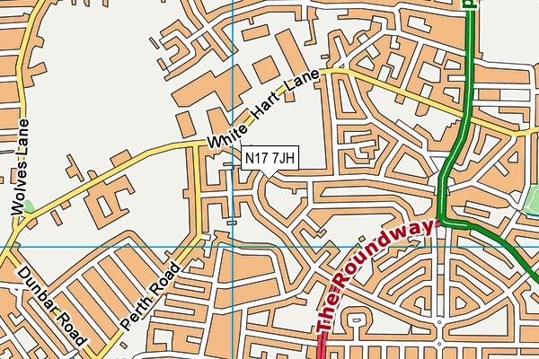 N17 7JH map - OS VectorMap District (Ordnance Survey) N17 7JH map - OS VectorMap District (Ordnance Survey)