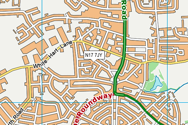 N17 7JY map - OS VectorMap District (Ordnance Survey) N17 7JY map - OS VectorMap District (Ordnance Survey)