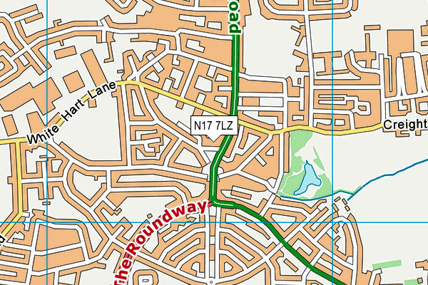 N17 7LZ map - OS VectorMap District (Ordnance Survey) N17 7LZ map - OS VectorMap District (Ordnance Survey)