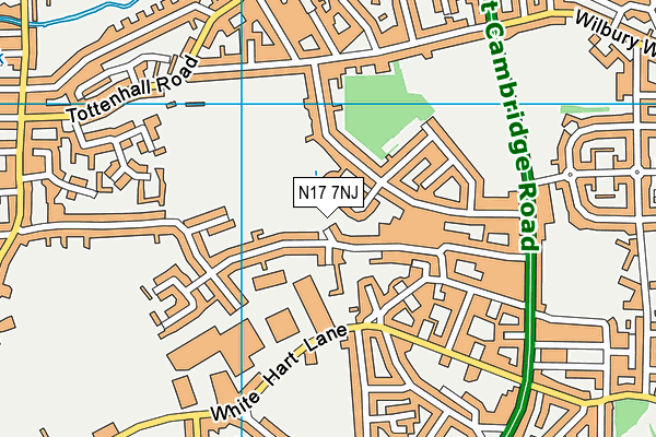 N17 7NJ map - OS VectorMap District (Ordnance Survey) N17 7NJ map - OS VectorMap District (Ordnance Survey)
