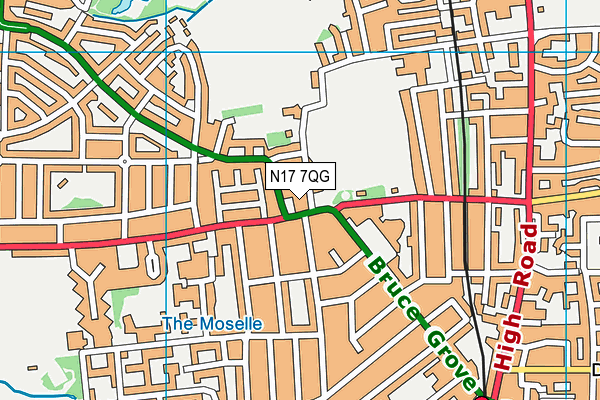 N17 7QG map - OS VectorMap District (Ordnance Survey) N17 7QG map - OS VectorMap District (Ordnance Survey)