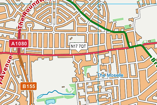 N17 7QT map - OS VectorMap District (Ordnance Survey)