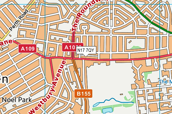 N17 7QY map - OS VectorMap District (Ordnance Survey) N17 7QY map - OS VectorMap District (Ordnance Survey)