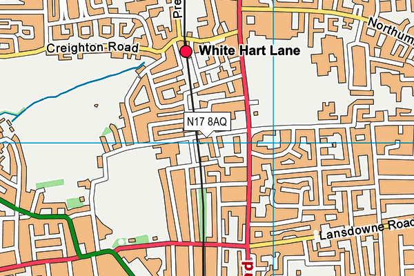 N17 8AQ map - OS VectorMap District (Ordnance Survey)