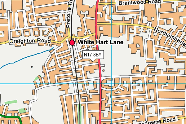 N17 8BY map - OS VectorMap District (Ordnance Survey) N17 8BY map - OS VectorMap District (Ordnance Survey)