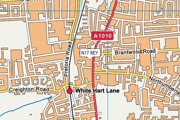 N17 8EY map - OS VectorMap District (Ordnance Survey) N17 8EY map - OS VectorMap District (Ordnance Survey)