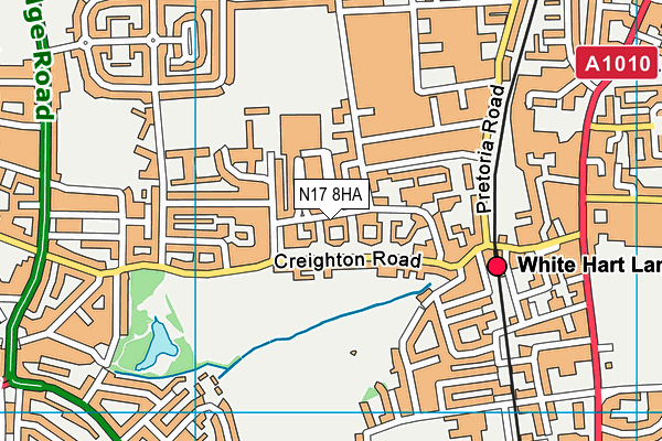 N17 8HA map - OS VectorMap District (Ordnance Survey) N17 8HA map - OS VectorMap District (Ordnance Survey)