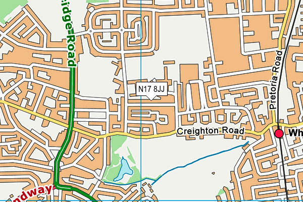 N17 8JJ map - OS VectorMap District (Ordnance Survey)