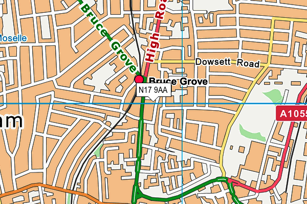 N17 9AA map - OS VectorMap District (Ordnance Survey) N17 9AA map - OS VectorMap District (Ordnance Survey)