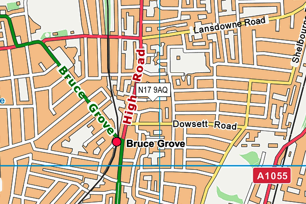 N17 9AQ map - OS VectorMap District (Ordnance Survey) N17 9AQ map - OS VectorMap District (Ordnance Survey)