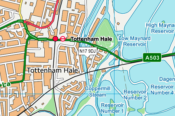 N17 9DJ map - OS VectorMap District (Ordnance Survey) N17 9DJ map - OS VectorMap District (Ordnance Survey)