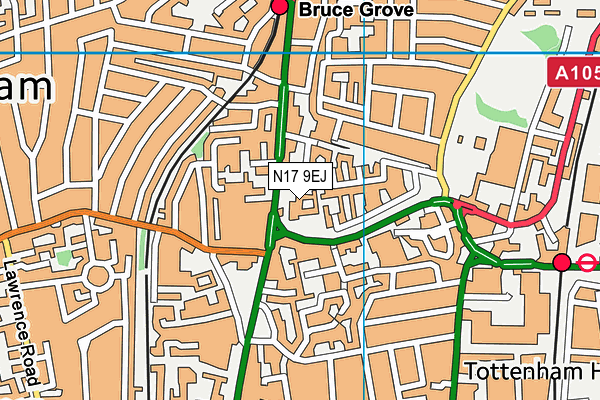 N17 9EJ map - OS VectorMap District (Ordnance Survey) N17 9EJ map - OS VectorMap District (Ordnance Survey)