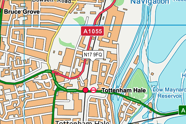N17 9FQ map - OS VectorMap District (Ordnance Survey)