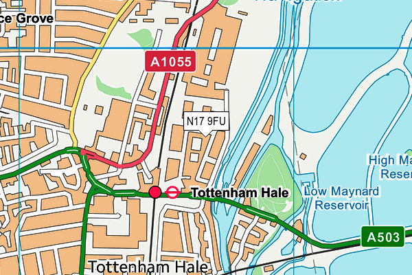 N17 9FU map - OS VectorMap District (Ordnance Survey)