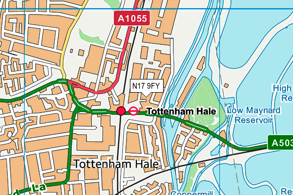 N17 9FY map - OS VectorMap District (Ordnance Survey)