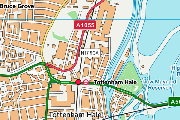 N17 9GA map - OS VectorMap District (Ordnance Survey)
