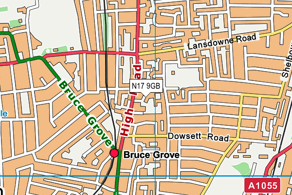 N17 9GB map - OS VectorMap District (Ordnance Survey) N17 9GB map - OS VectorMap District (Ordnance Survey)