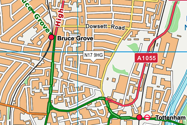 N17 9HG map - OS VectorMap District (Ordnance Survey)