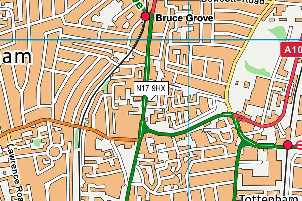 N17 9HX map - OS VectorMap District (Ordnance Survey) N17 9HX map - OS VectorMap District (Ordnance Survey)