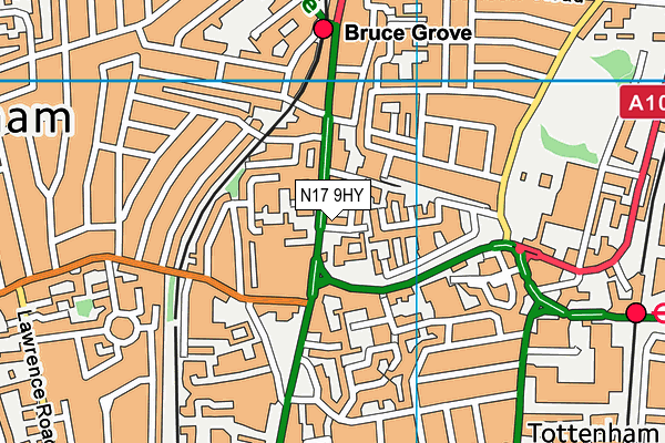 N17 9HY map - OS VectorMap District (Ordnance Survey) N17 9HY map - OS VectorMap District (Ordnance Survey)