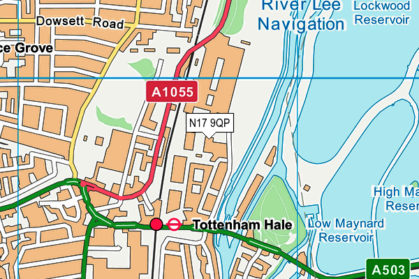 N17 9QP map - OS VectorMap District (Ordnance Survey)