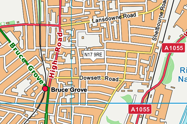 N17 9RE map - OS VectorMap District (Ordnance Survey)