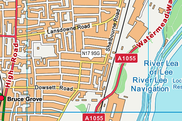 N17 9SG map - OS VectorMap District (Ordnance Survey) N17 9SG map - OS VectorMap District (Ordnance Survey)