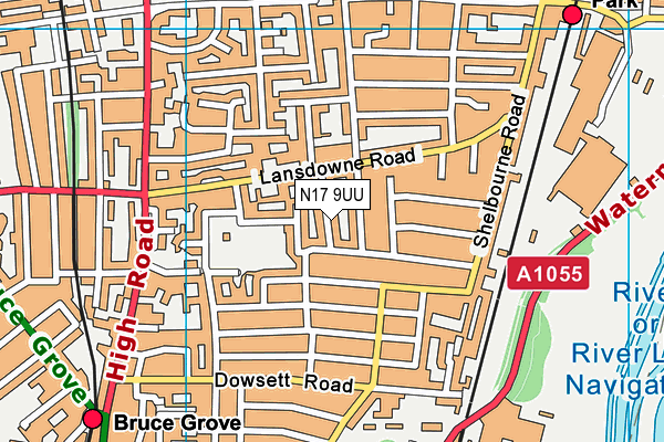 N17 9UU map - OS VectorMap District (Ordnance Survey)