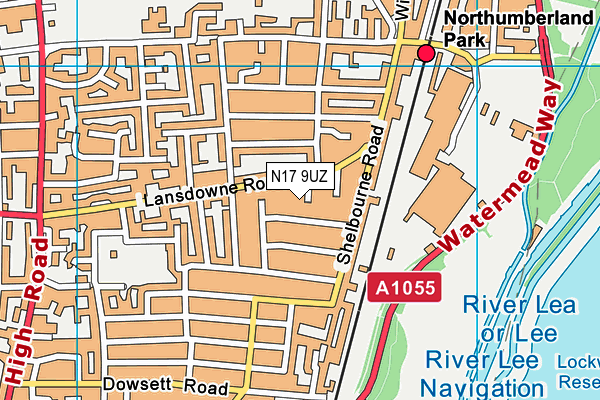 N17 9UZ map - OS VectorMap District (Ordnance Survey) N17 9UZ map - OS VectorMap District (Ordnance Survey)