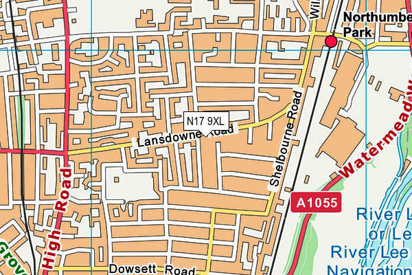 N17 9XL map - OS VectorMap District (Ordnance Survey) N17 9XL map - OS VectorMap District (Ordnance Survey)