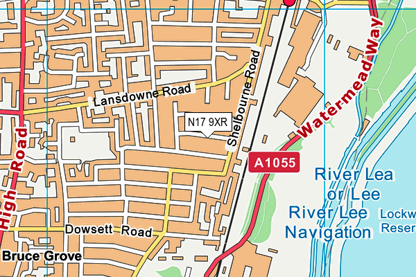 N17 9XR map - OS VectorMap District (Ordnance Survey) N17 9XR map - OS VectorMap District (Ordnance Survey)
