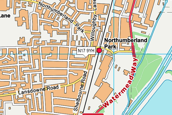 N17 9YH map - OS VectorMap District (Ordnance Survey)