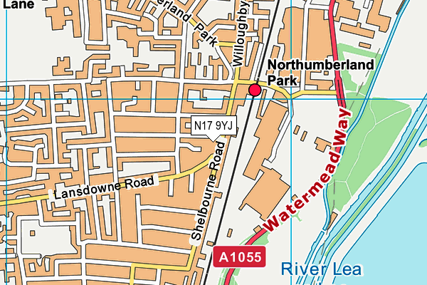 N17 9YJ map - OS VectorMap District (Ordnance Survey) N17 9YJ map - OS VectorMap District (Ordnance Survey)