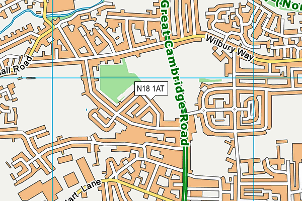 N18 1AT map - OS VectorMap District (Ordnance Survey)