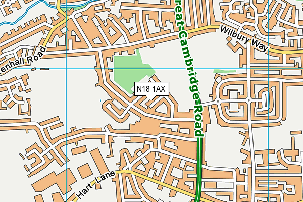 N18 1AX map - OS VectorMap District (Ordnance Survey) N18 1AX map - OS VectorMap District (Ordnance Survey)