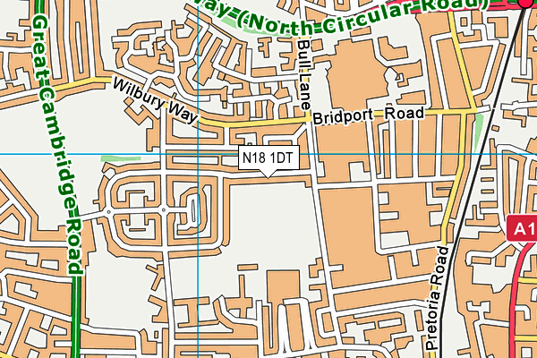 N18 1DT map - OS VectorMap District (Ordnance Survey) N18 1DT map - OS VectorMap District (Ordnance Survey)