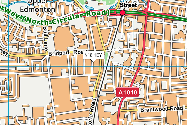 N18 1EY map - OS VectorMap District (Ordnance Survey) N18 1EY map - OS VectorMap District (Ordnance Survey)